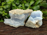 Natural Blue Lace Agate Geode Specimens x 12 From Nsanje, Malawi
