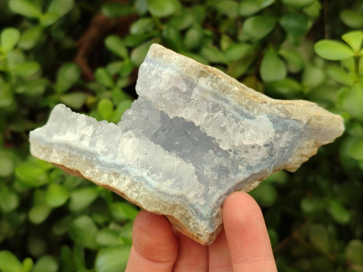 Natural Blue Lace Agate Geode Specimens x 12 From Nsanje, Malawi