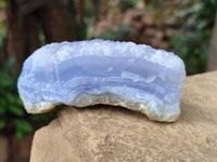 Natural Blue Lace Agate Geode Specimens x 12 From Nsanje, Malawi