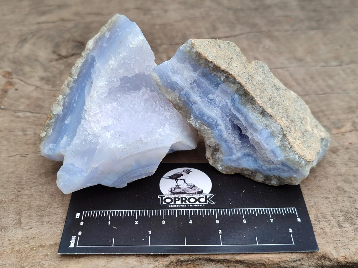 Natural Blue Lace Agate Geode Specimens x 12 From Nsanje, Malawi