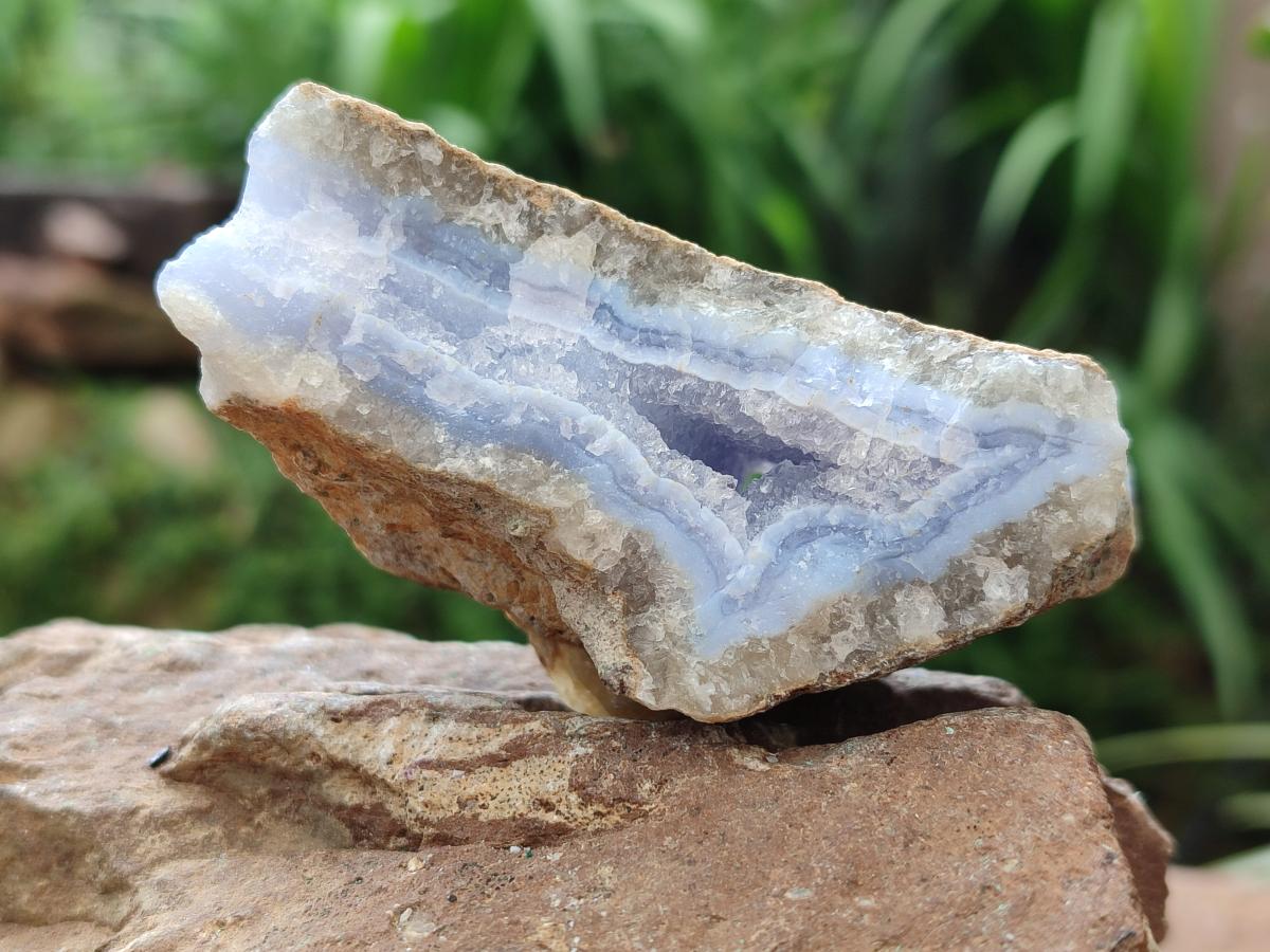 Natural Blue Lace Agate Geode Specimens x 12 From Nsanje, Malawi