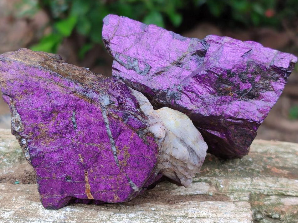 Natural Metallic Silky Purpurite Cobbed Specimens x 12 From Erongo, Namibia