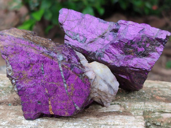 Natural Metallic Silky Purpurite Cobbed Specimens x 12 From Erongo, Namibia