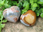Polished Polychrome Jasper Hearts x 6 From NW Coast, Madagascar