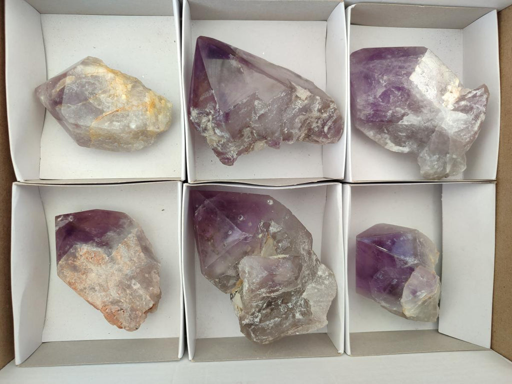 Polished Jacaranda Amethyst Crystals x 6 From Mumbwa, Zambia