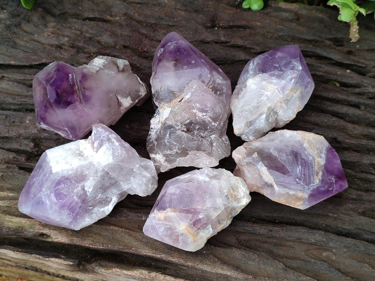 Polished Jacaranda Amethyst Crystals x 6 From Mumbwa, Zambia