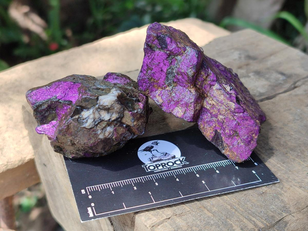Natural Metallic Purpurite Specimens x 12 From Erongo, Namibia