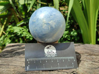 Polished Blue Calcite Spheres x 4 From Madagascar