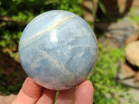 Polished Blue Calcite Spheres x 4 From Madagascar