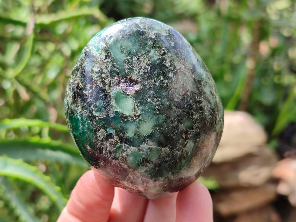 Polished Emerald Mica 'Mutokolite' Standing Free Forms x 4 From Mutoko, Zimbabwe