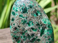 Polished Emerald Mica 'Mutokolite' Standing Free Forms x 4 From Mutoko, Zimbabwe