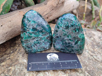 Polished Emerald Mica 'Mutokolite' Standing Free Forms x 4 From Mutoko, Zimbabwe