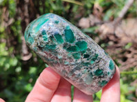 Polished Emerald Mica 'Mutokolite' Standing Free Forms x 4 From Mutoko, Zimbabwe