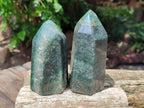 Polished Fuchsite Quartz Crystals x 3 From Andakatany, Madagascar