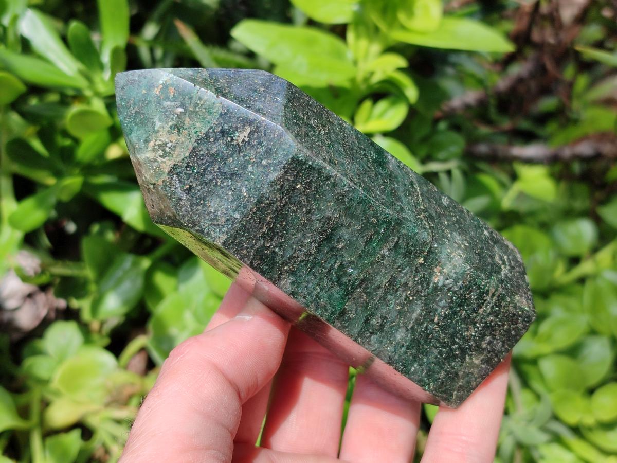 Polished Fuchsite Quartz Crystals x 3 From Andakatany, Madagascar