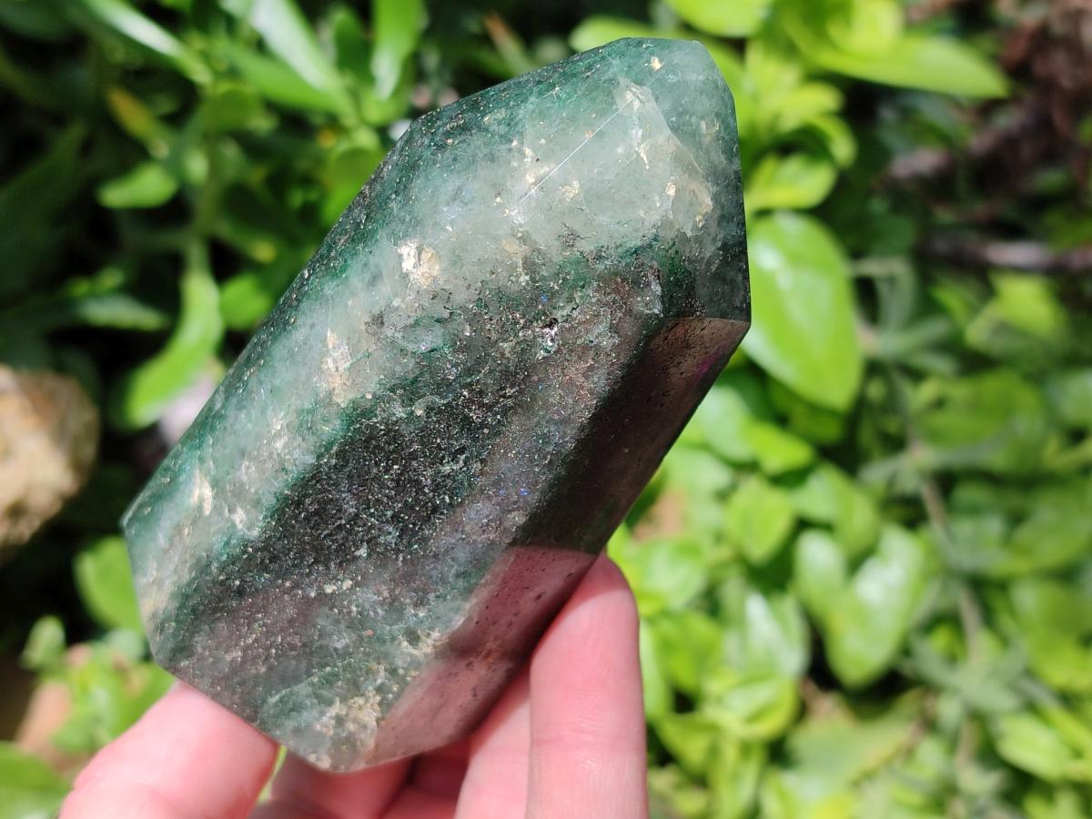 Polished Fuchsite Quartz Crystals x 3 From Andakatany, Madagascar