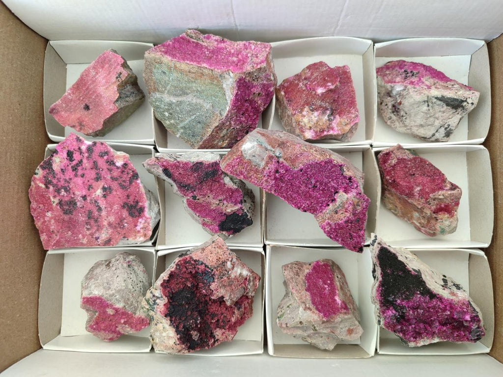 Natural Salrose Cobaltion Dolomite Specimens x 12 From Kakanda, Congo