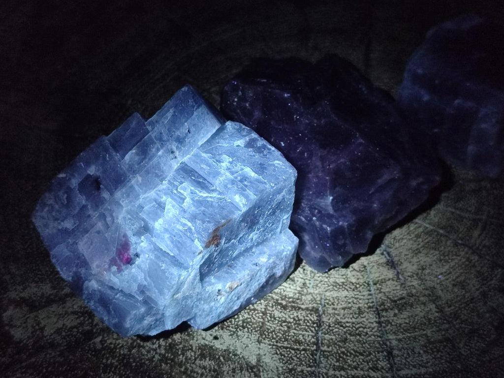 Natural Sky Blue Calcite Specimens x 35 From Namibia