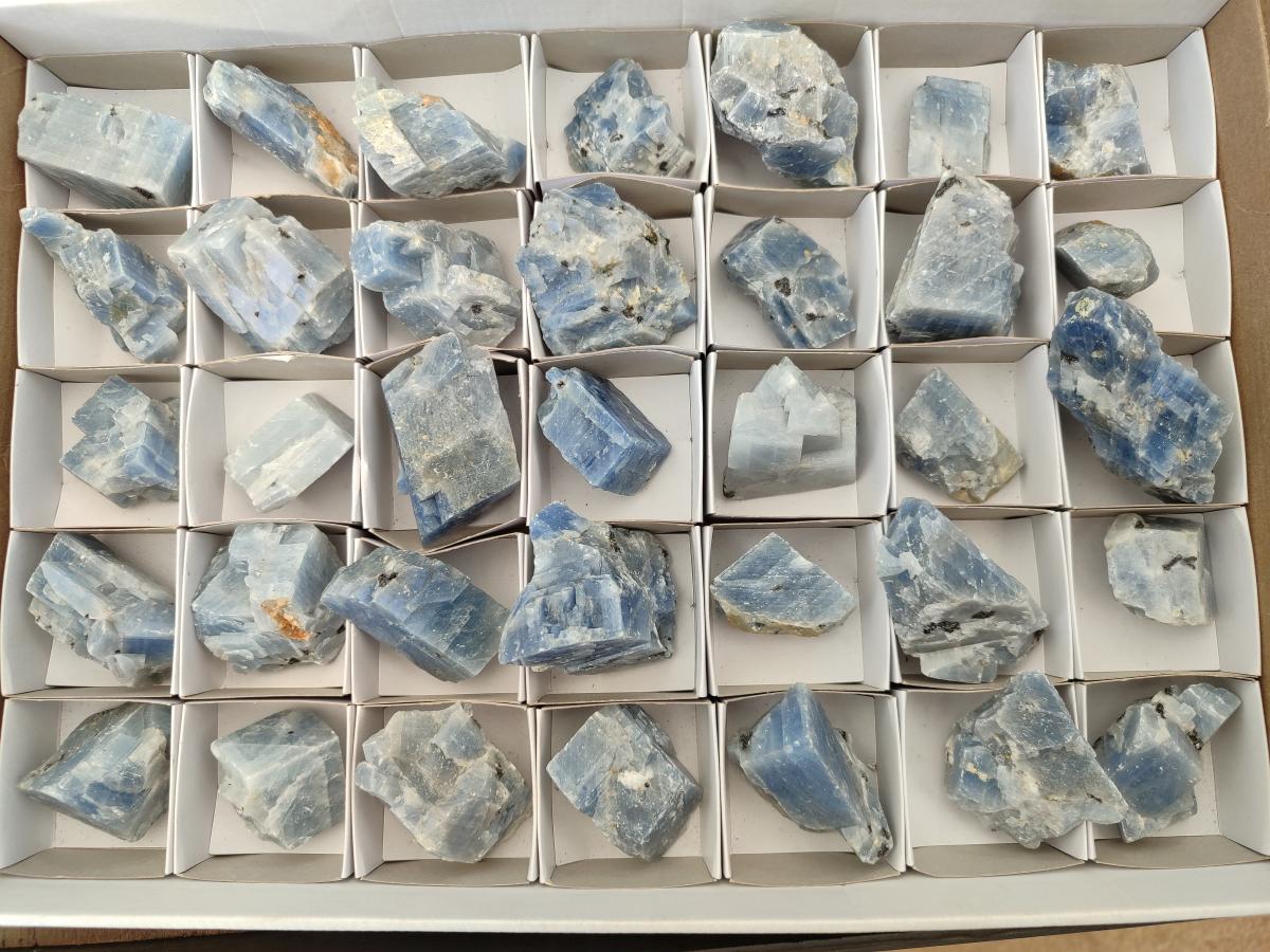 Natural Sky Blue Calcite Specimens x 35 From Namibia