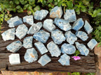 Natural Sky Blue Calcite Specimens x 35 From Namibia