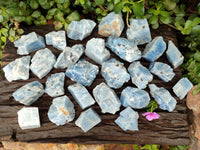 Natural Sky Blue Calcite Specimens x 35 From Namibia