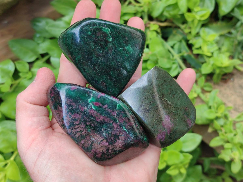 Polished Ruby Corundum In Chrome Verdite Standing and Free Forms x 6 From Mutoko, Zimbabwe - Toprock Gemstones and Minerals 