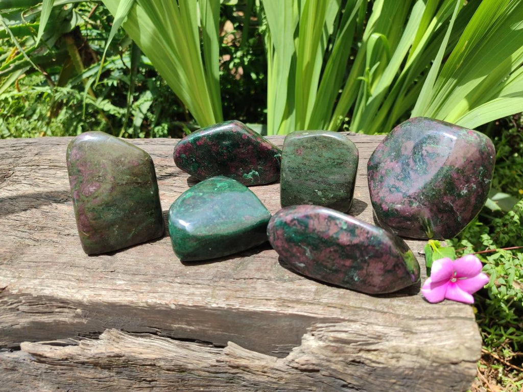 Polished Ruby Corundum In Chrome Verdite Standing and Free Forms x 6 From Mutoko, Zimbabwe - Toprock Gemstones and Minerals 