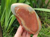 Polished Polychrome Jasper Standing Free Forms x 3 From NW Coast, Madagascar