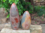 Polished Polychrome Jasper Standing Free Forms x 3 From NW Coast, Madagascar