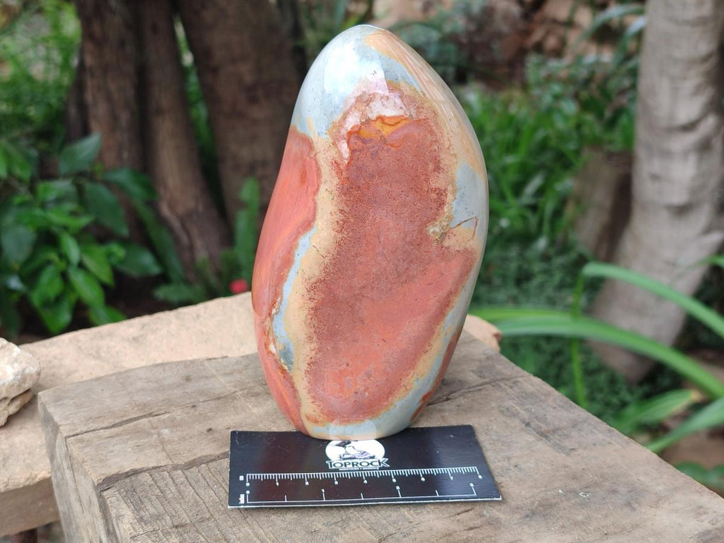 Polished Polychrome Jasper Standing Free Forms x 3 From NW Coast, Madagascar