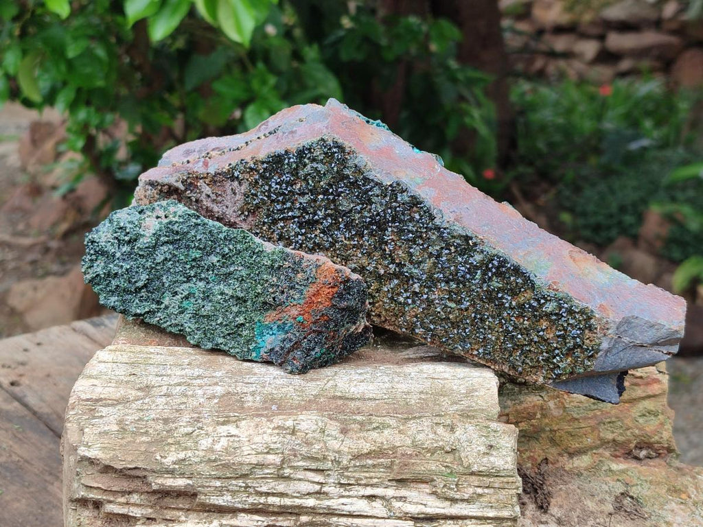 Natural Libethenite Crystals On Dolomite Matrix Specimens x 4 From Shituru, Congo