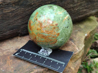 Polished Green Chrysoprase Spheres x 3 From Ambatondrazaka, Madagascar