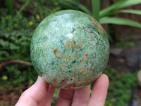 Polished Green Chrysoprase Spheres x 3 From Ambatondrazaka, Madagascar