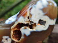 Polished Snow Orca Agate Standing Free Forms x 3 From Madagascar