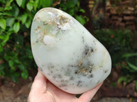 Polished White Dendritic Opal Standing Free Forms x 2 From Moralambo, Madagascar
