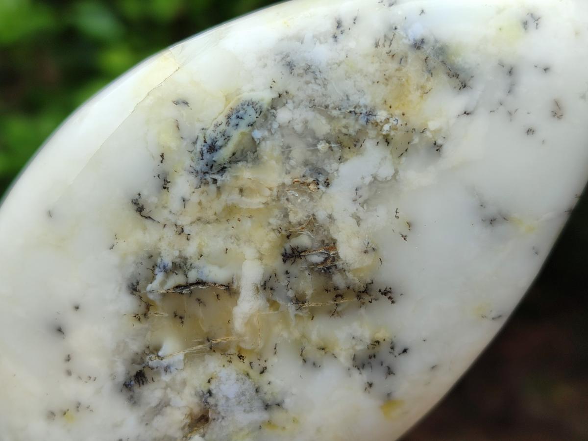 Polished White Dendritic Opal Standing Free Forms x 2 From Moralambo, Madagascar