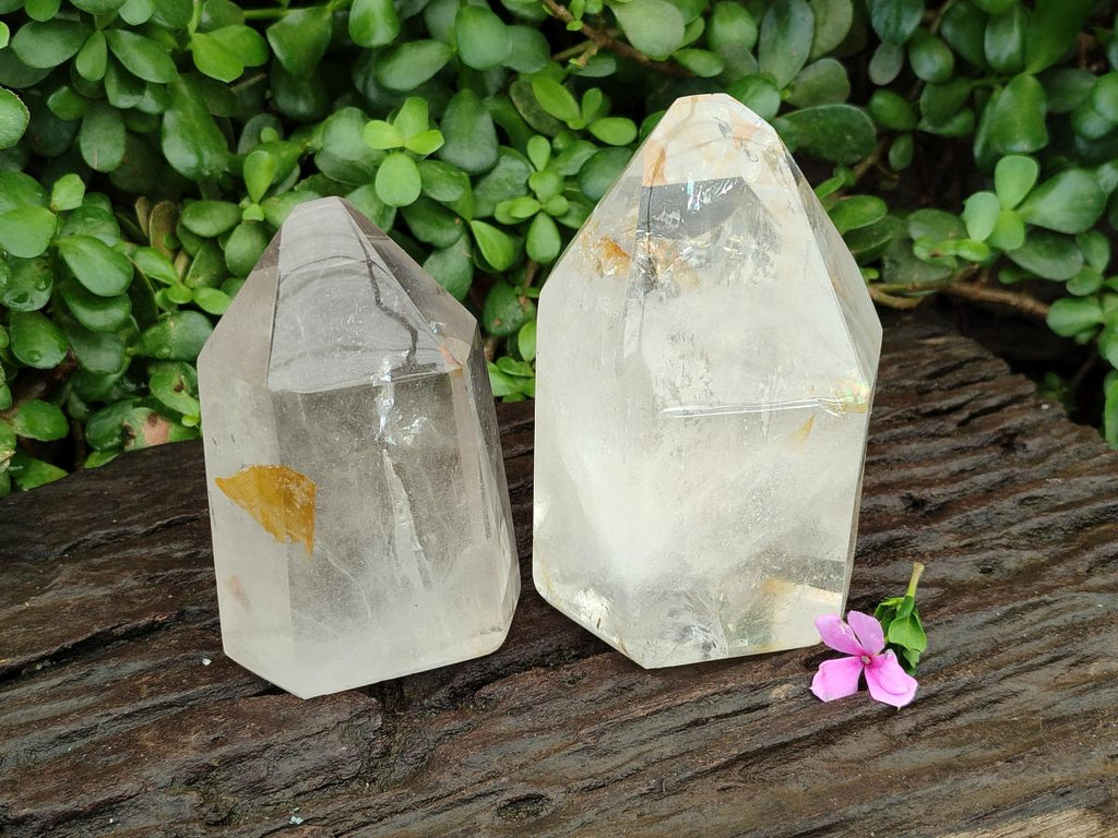 Polished Large Clear Quartz Crystals x 2 From Madagascar