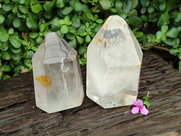 Polished Large Clear Quartz Crystals x 2 From Madagascar