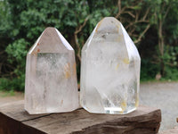 Polished Large Clear Quartz Crystals x 2 From Madagascar
