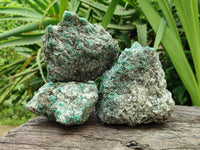 Natural Emerald Mica 'Mutokolite' Cobbed Specimens x 3 From Mutoko, Zimbabwe