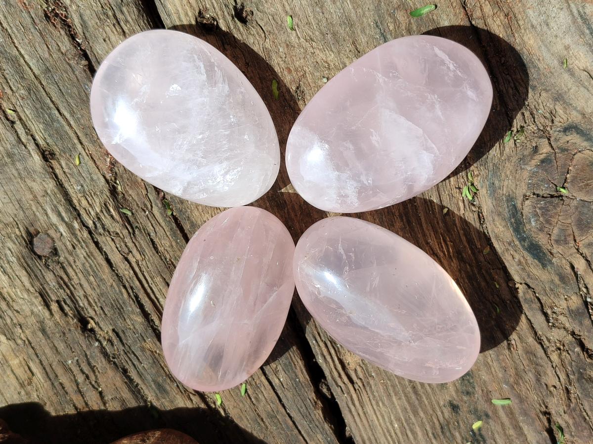 Polished Rose Quartz Palm Stones x 20 From Madagascar