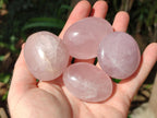Polished Rose Quartz Palm Stones x 20 From Madagascar