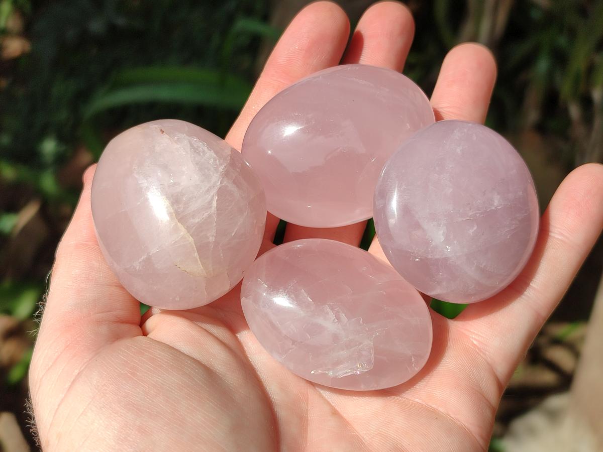 Polished Rose Quartz Palm Stones x 20 From Madagascar