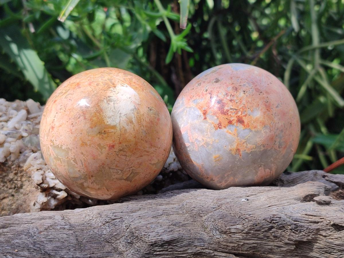 Polished Runestone Feldspar Spheres x 6 From Zimbabwe