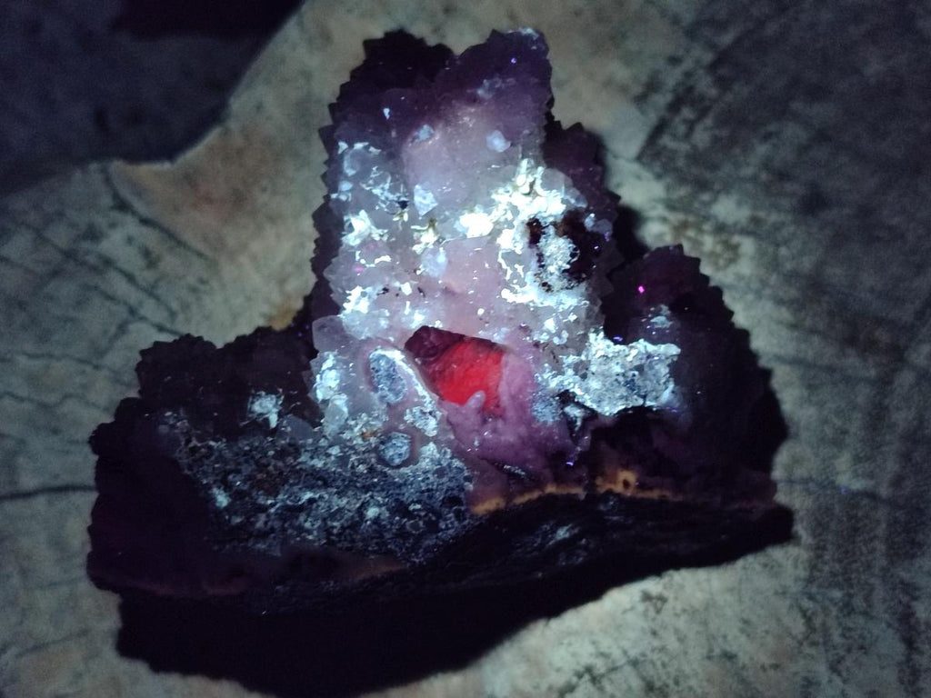 Natural Drusy Quartz Coated Calcite Pseudomorph Specimens x 6 From Albert's Mountain, Lesotho