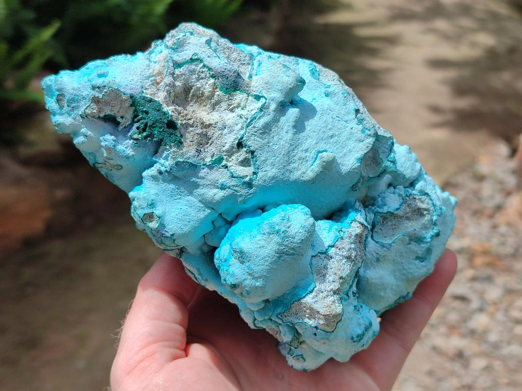 Natural Botryoidal Chrysocolla With Malachite Specimens x 2 From Kolwezi, Congo