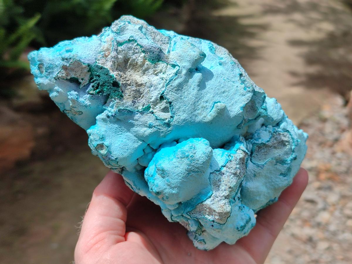 Natural Botryoidal Chrysocolla With Malachite Specimens x 2 From Kolwezi, Congo