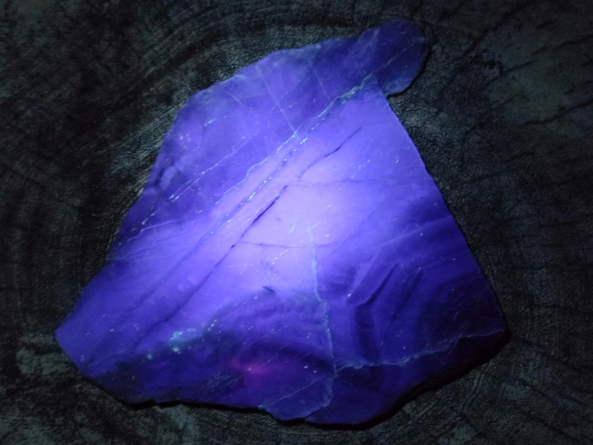 Polished On One Side Watermelon Fluorite Specimens x 3 From Uis, Namibia