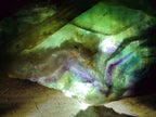 Polished On One Side Watermelon Fluorite Specimens x 3 From Uis, Namibia