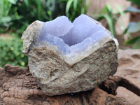 Natural Blue Lace Agate Geode Specimens x 3 From Nsanje, Malawi